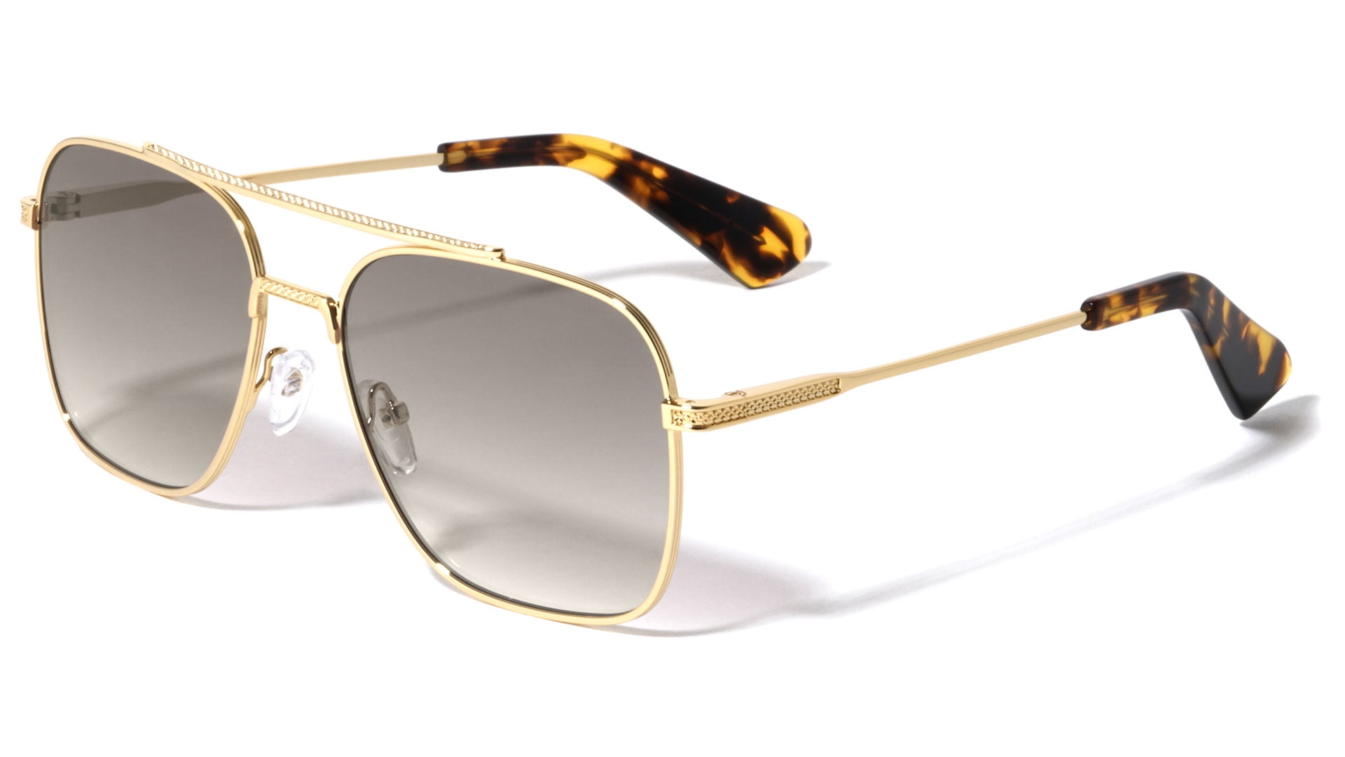 GLASS Lens Premium Square Pilot Metal Frame Sunglasses For Men Or Women UV400