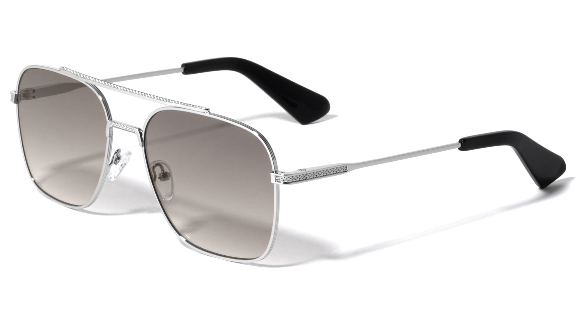 GLASS Lens Premium Square Pilot Metal Frame Sunglasses For Men Or Women UV400