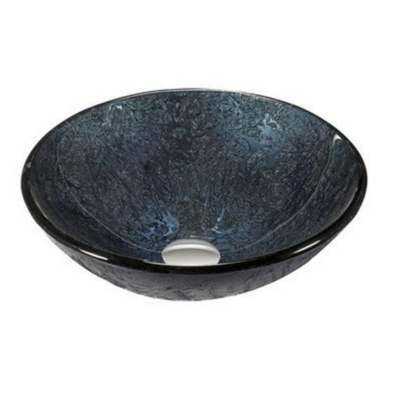 GLASS SINK BOWL-Color:Dark Blue,Material:Tempered Glass