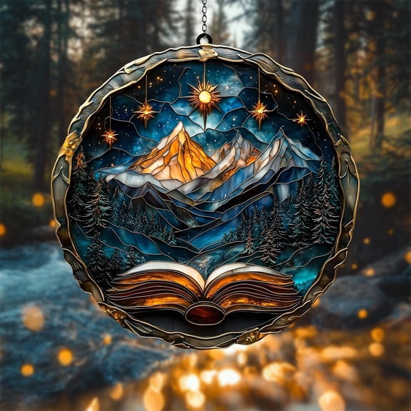GLASS SUNCATCHER Star Light Wall Window Hanging Gift For Book Lover Gift Fantasy Book Reader Gift Bookshelf Decor Exchange Gift 1818998768 2360