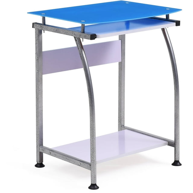 GLASS TOP LAPTOP DESK BLUE