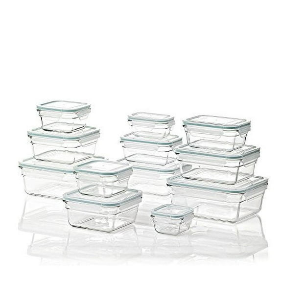GLASSLOCK Air Tight Glass Lunch Container Glass Food Storage Set 24-Piece