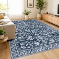 thumbnail image 1 of GLATTICE 6x9 Washable Area Rug for Living Room Non-Shedding Bedroom Rug Blue Rugs Non Slip Soft Thin Large Indoor Carpet for Dining Room Home Office, Navy and White, 1 of 6