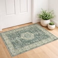 thumbnail image 1 of GLATTICE Small Area Rug 2x3 Turquoise Washable Entryway Rug Non-Slip Ultra Soft Printed Oriental Floral Rug Doormat Small Accent Rug Farmhouse Kitchen Throw Rug for Entrance, 1 of 8