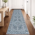 thumbnail image 1 of GLATTICE Runner for Hallways 2x8 Blue Vintage Floral Runners Non-Slip Washable Kitchen Runners Soft Printed Retro Distressed Flower Entryway Runner Rug for Bedroom Laundry Room, 1 of 9