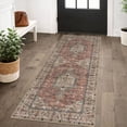 thumbnail image 1 of GLATTICE Runner Rug 2x5 Terracotta Vintage Floral Rug Boho Rug Runner Non-Slip Washable Kitchen Runner Soft Printed Retro Flower Carpet Runner for Bedroom Laundry Entryway, 1 of 8