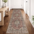 thumbnail image 1 of GLATTICE Runner Rug 2x8 Terracotta Vintage Floral Rug Boho Rug Runner Non-Slip Washable Kitchen Runner Soft Printed Retro Flower Carpet Runner for Bedroom Laundry Entryway, 1 of 8