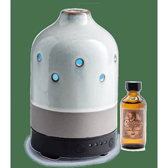 GLAZED CONCRETE Ultrasonic Auto-Timer Oil Diffuser with 2 oz Courtneys Fragrance Oil - MAHOGANY-TEAKWOOD