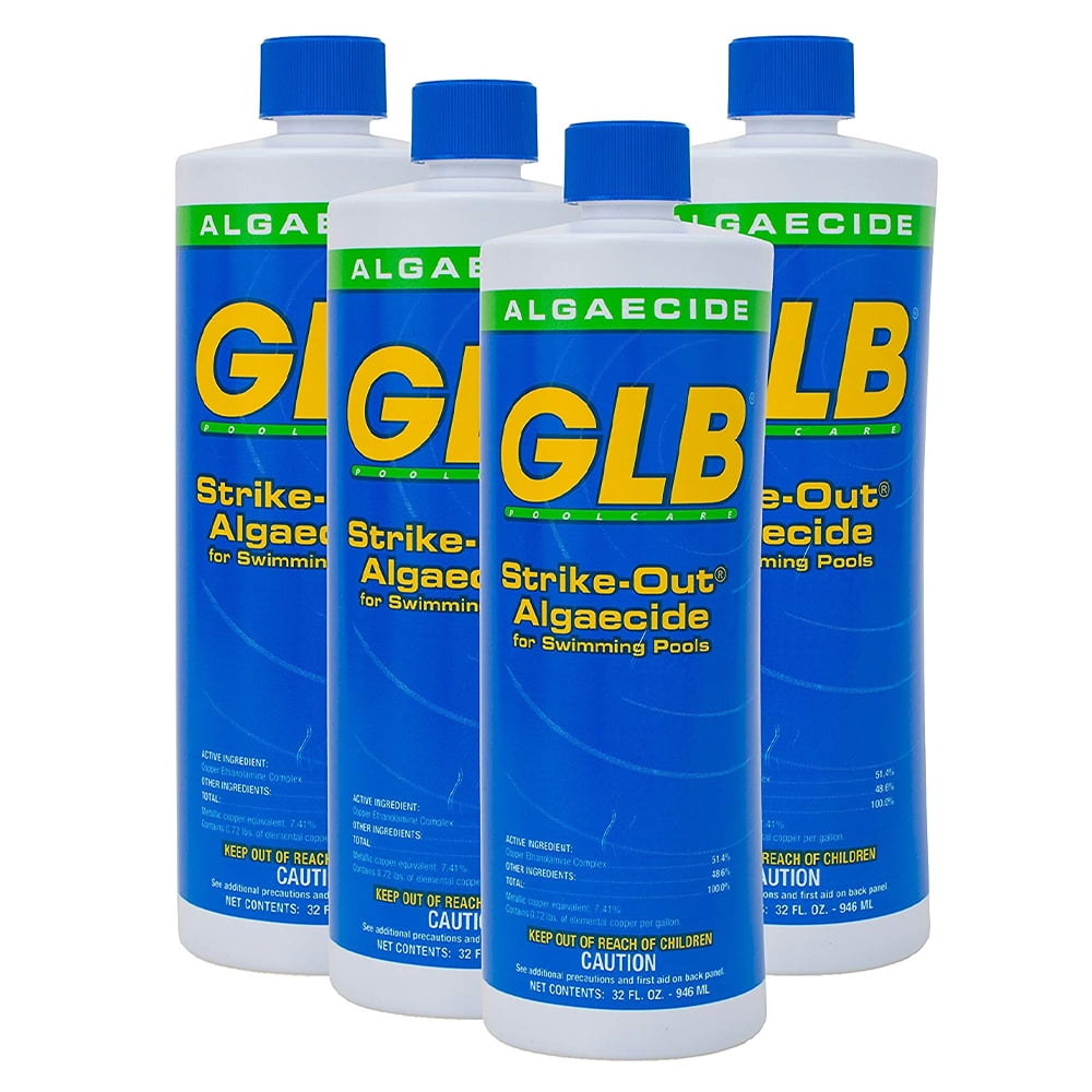 GLB StrikeOut Algaecide 1 Quart 4pk Treat Green & Mustard Algae in