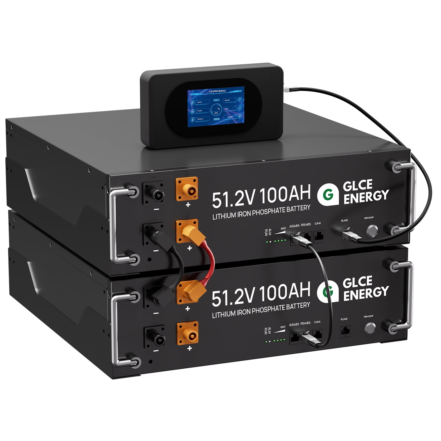 GLCE ENERGY 48V 200Ah LiFePO4 Battery, Large LCD Display, Built-in Intelligent BMS, with CAN and RS485 Communication Interface, Battery for Motorhome, Solar, Home Energy Storage