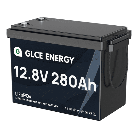 GLCE ENERGY LiFePO4 12V 300Ah (280Ah) Battery, 3584Wh LiFePO4 Battery, 200A BMS, Low Temp Protection, Perfect for RV, Solar System
