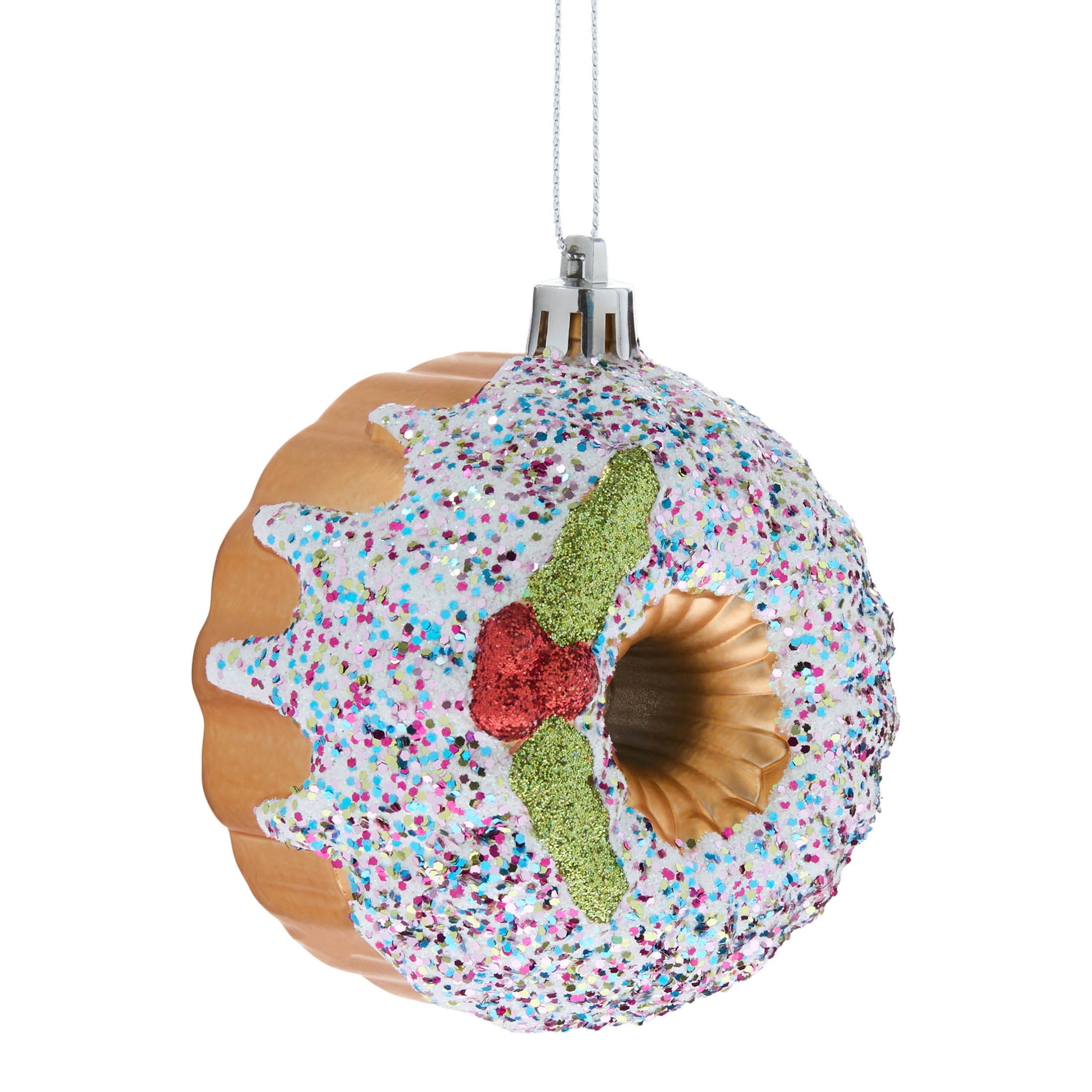 Brown Glitter Pudding Christmas Ornament, 3.5", by Holiday Time