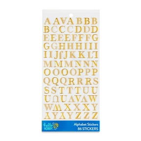 Hello Hobby Small Gold Foil Alphabet Stickers, 86 Count