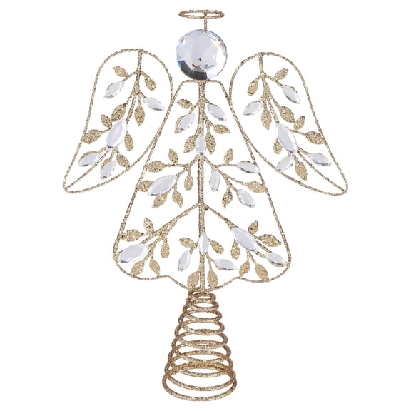 Glitter Wire Angel Christmas Tree Topper, Gold, 12.4", by Holiday Time