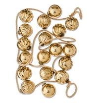 Gold Shatterproof Ornament Christmas Garland, 72 in, by My Texas House