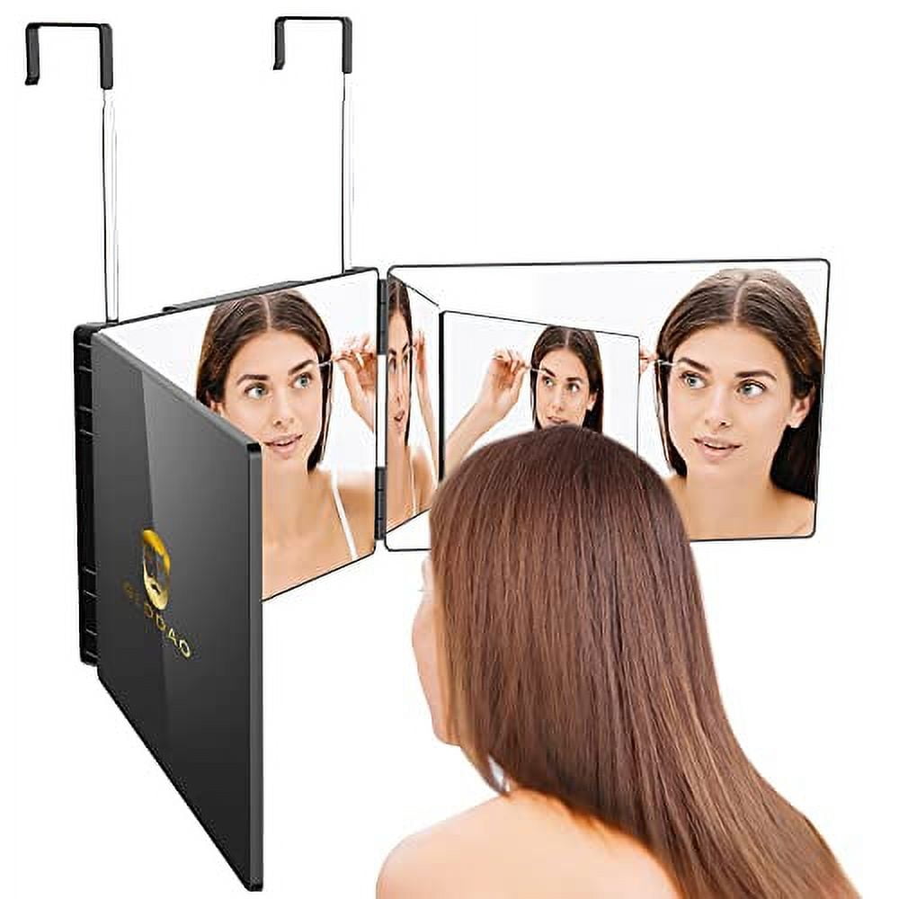 GLDDAO 3 Way Mirror for Self Hair Cutting, 360 Trifold Barber Mirrors 3