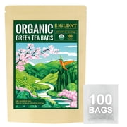 GLDNT Organic Green Tea Bags, Fresh & Smooth Flavor, Super Antioxidant, Caffeinated, 100 Count