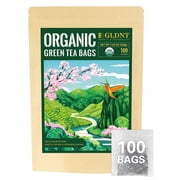 GLDNT Organic Green Tea Bags, Fresh & Smooth Flavor, Super Antioxidant, Caffeinated, 100 Count