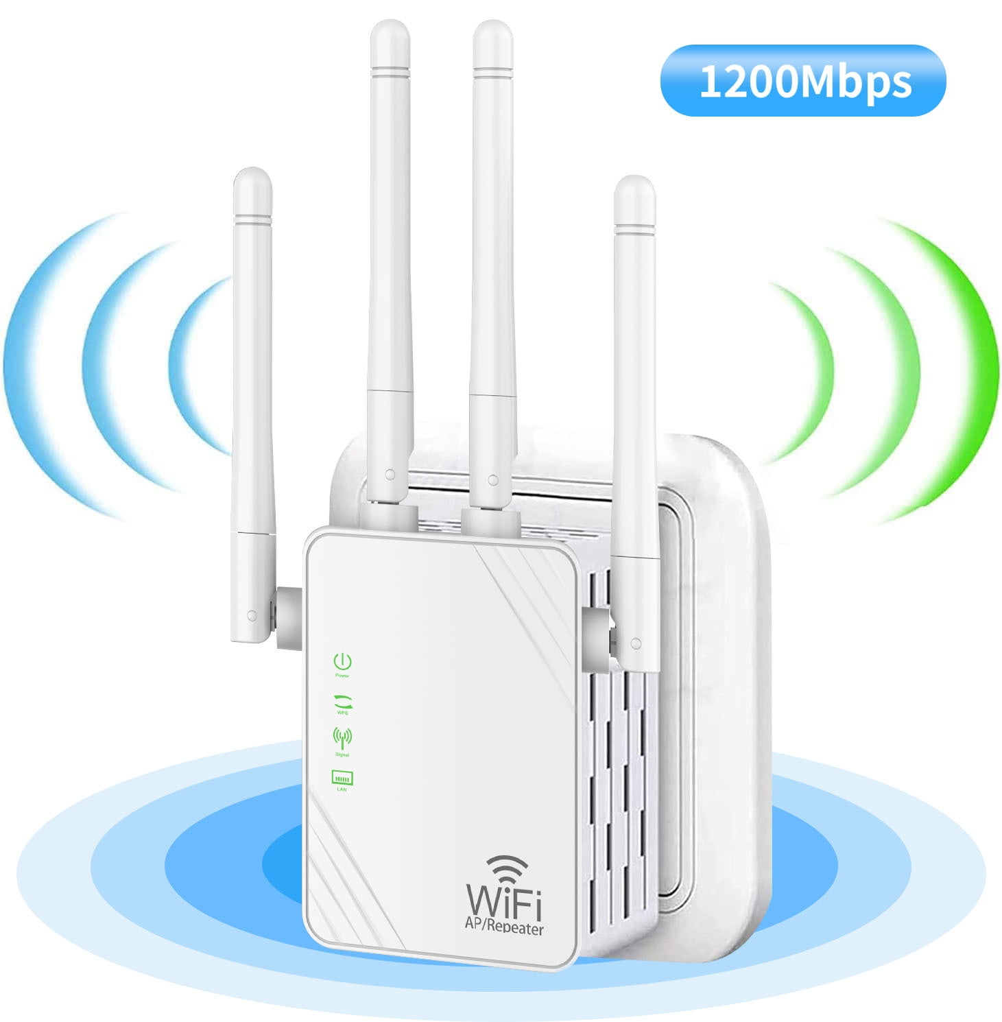Stereotype Humoristisk aritmetik GLEADING WiFi Extender,WiFi Booster Indoor/Outdoor Repeater Signal Booster  1200Mbps WiFi Amplifier Long Range High Speed 5G/2.4G WiFi Internet  Connection (White) - Walmart.com