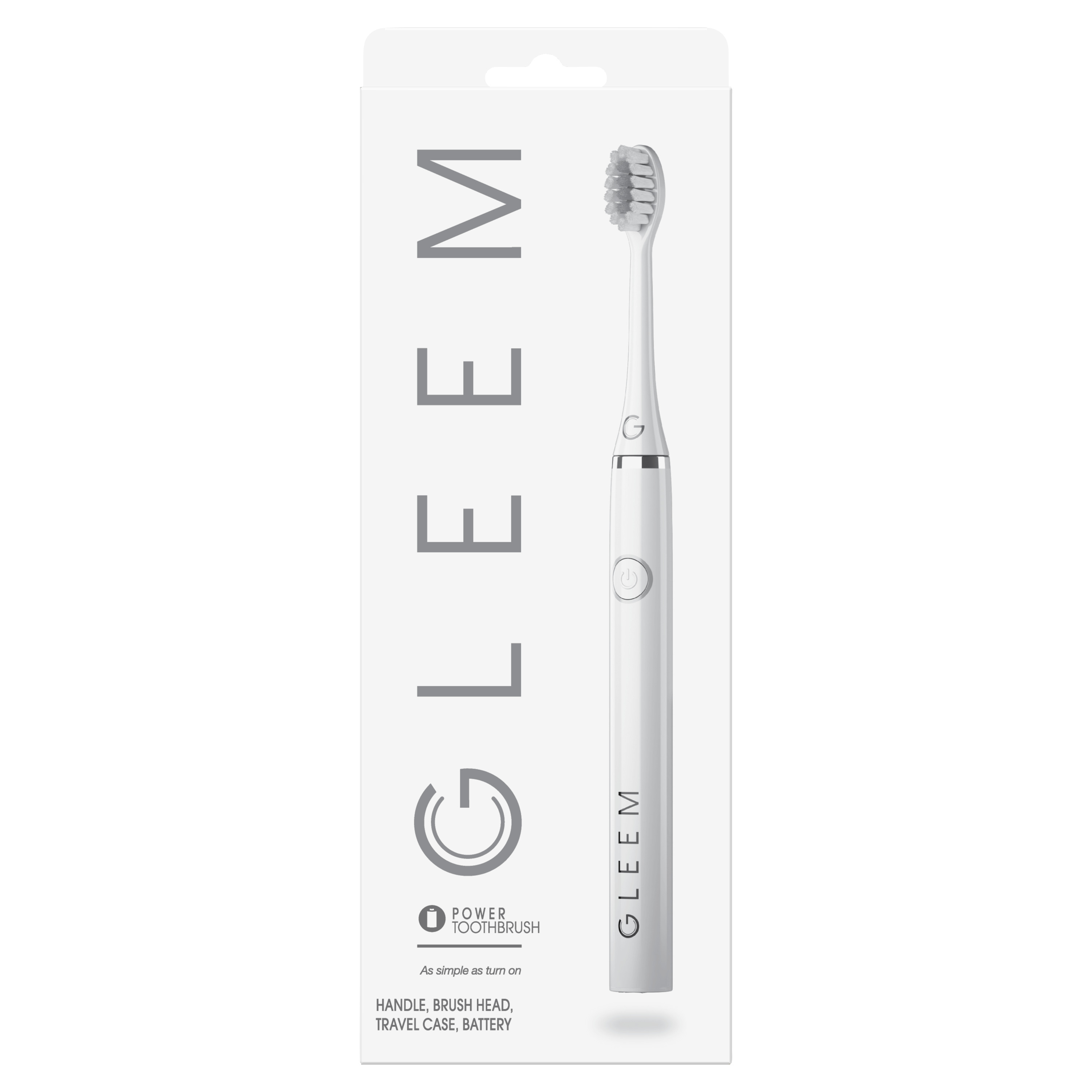 GLEEM Power Toothbrush, White - image 1 of 4