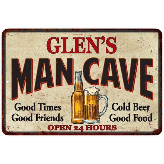 GLEN'S Man Cave Metal Sign Wall Decor Gift 8x12 208120011191