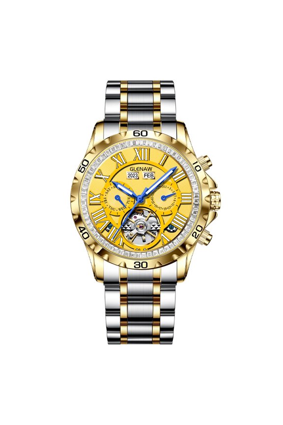 GLENAW automatic machinery stainless steel men's watch business leisure fashion
