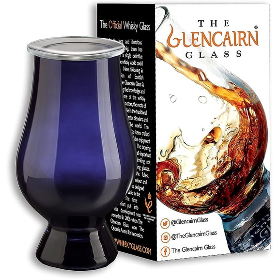 GLENCAIRN BLUE WHISKY GLASS IN GIFT CARTON WITH WATCH COVER