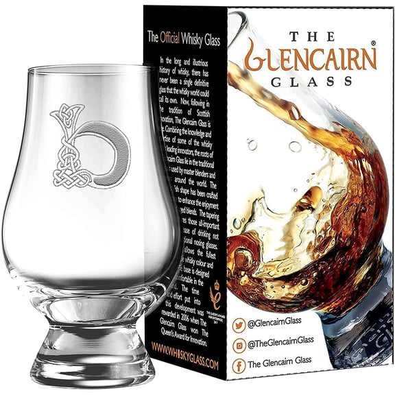 GLENCAIRN CELTIC B ENGRAVED WHISKY GLASS IN GIFT CARTON