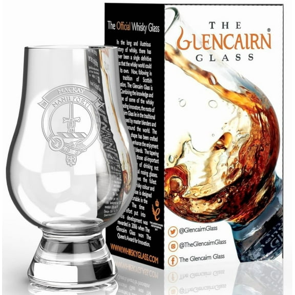 GLENCAIRN CLAN MACKAY ETCHED SINGLE MALT SCOTCH WHISKY TASTING GLASS