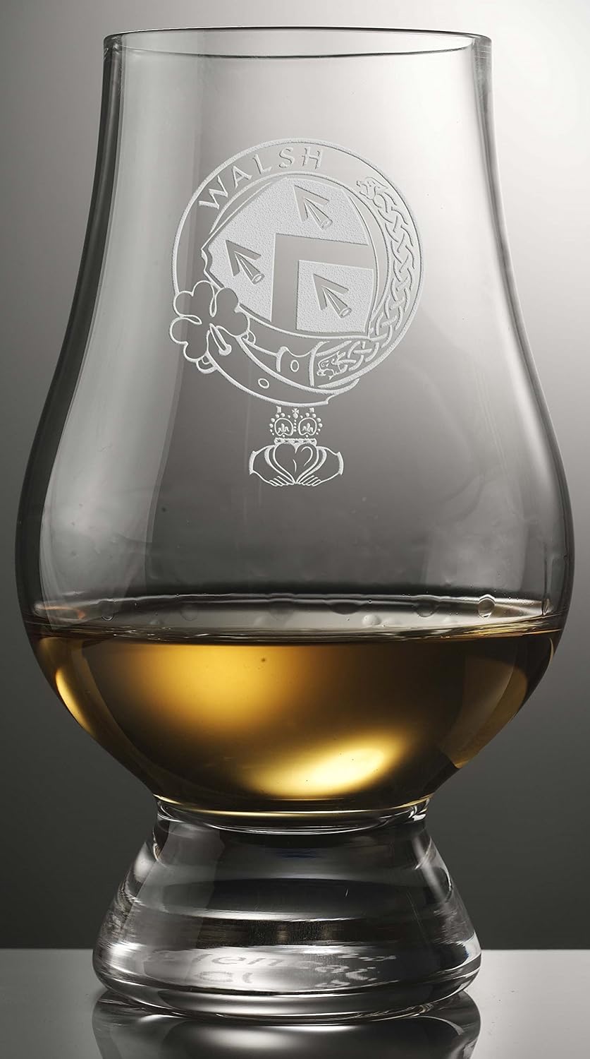 Glencairn Clan Walsh Branded Whisky Glass In Gift Carton