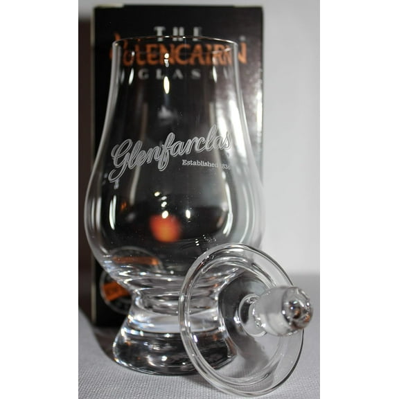 GLENCAIRN GLENFARCLAS LOGO SINGLE MALT SCOTCH WHISKY TASTING GLASS WITH GINGER JAR TOP