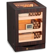 GLENCREAG Cigar Humidor Cabinet for 150 Cigars, 3 Drawers, View Window | Cedar Lining, Digital Hygrometer, Magnetic Seal, 3 Drawers with Accessory Storage, View Window, For Cigar Aficionados