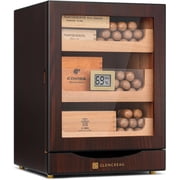 GLENCREAG MET-1031 Cigar Humidor Cabinet for 100 to 150 Cigars with Spanish Cedar Lining, Tight-Seal Magnetic Door, 3+1 Large Capacity Drawers
