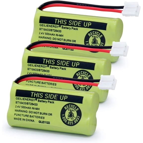 GLESOURCE 500 mAh Power Battery for BT18433, BT28433, BT184342, 89-1330-01-00, 3 Pack