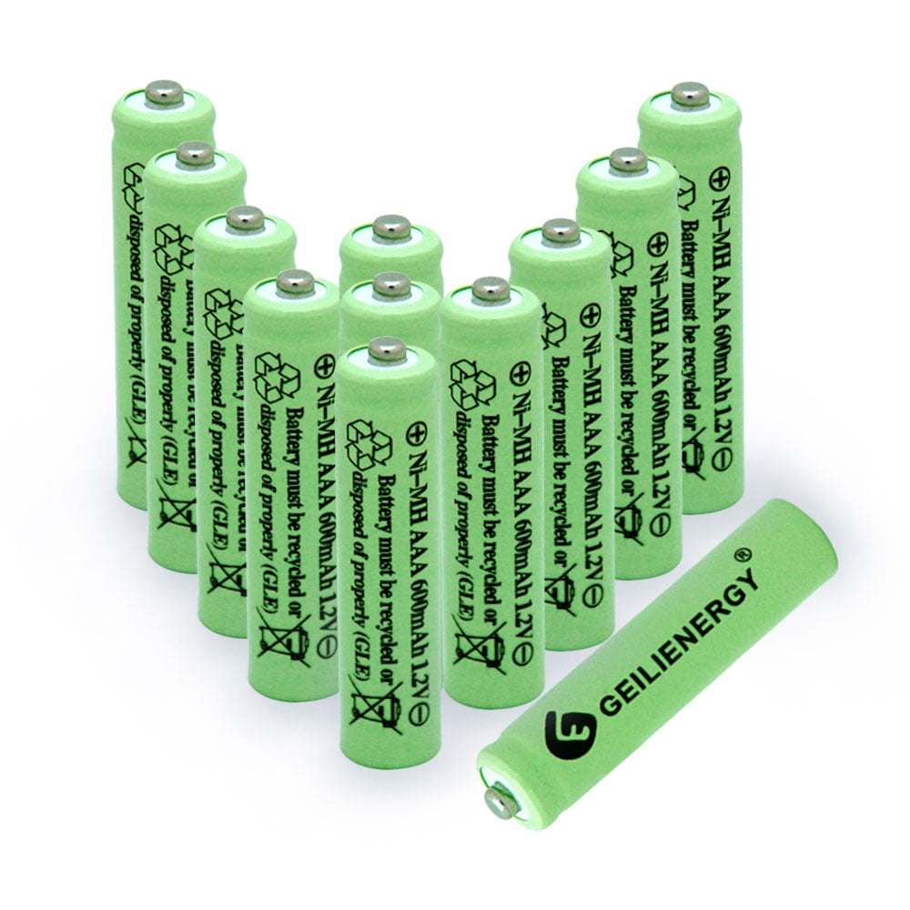 GLESOURCE Solar Light Batteries AAA Nimh 600mAh 1.2V Rechargeable for Garden Lights(12PCS)