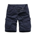 thumbnail image 1 of GLESTORE Men's Shorts Mid Waist Straight 5 Points Male Blue 34, 1 of 5