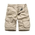 thumbnail image 1 of GLESTORE Men's Shorts Mid Waist Straight 5 Points Male Khaki 30, 1 of 5