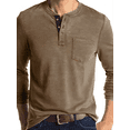 thumbnail image 1 of GLESTORE Men's Slim Fit Henry T-shirts Casual Long Sleeved Lightweight T-Shirts, 1 of 5
