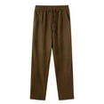 thumbnail image 1 of GLESTORE Mens Elastic Waist Pants Mens Lounge Pants with Pockets Summer Casual Dark Khaki M, 1 of 3