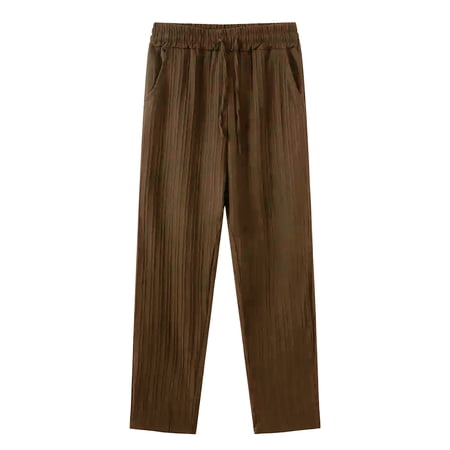 GLESTORE Mens Elastic Waist Pants Mens Lounge Pants with Pockets Summer Casual Dark Khaki XXL