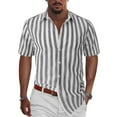 thumbnail image 1 of GLESTORE Mens Shirts Casual Short Sleeve Button Down Shirts for Male Grey XXL, 1 of 5
