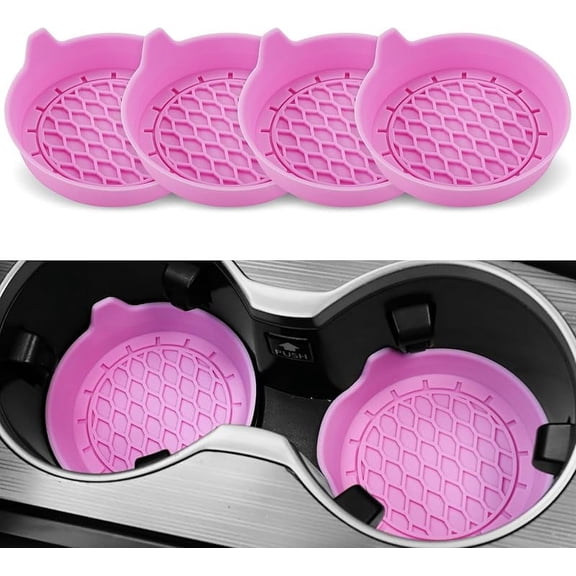 GLFE Car Cup Holder Coaster, Silicone Cup Holder Insert, Universal Non-Slip Cup Holders, Car Accessories Interior for Women and Man Interior Sets 4 Pack