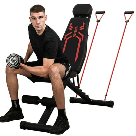 GLFERA Adjustable Weight Bench,660LBS Foldable Olympic Workout Bench for Home Gym with Extendable Head Rest