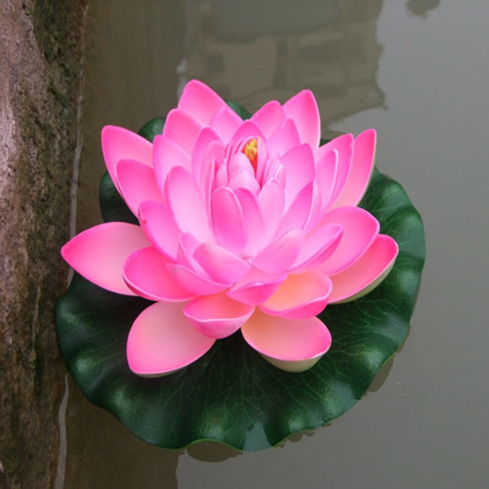 GLFILL 18cm Artificial Water Lily Floating Lotus Flower Pond Aquarium