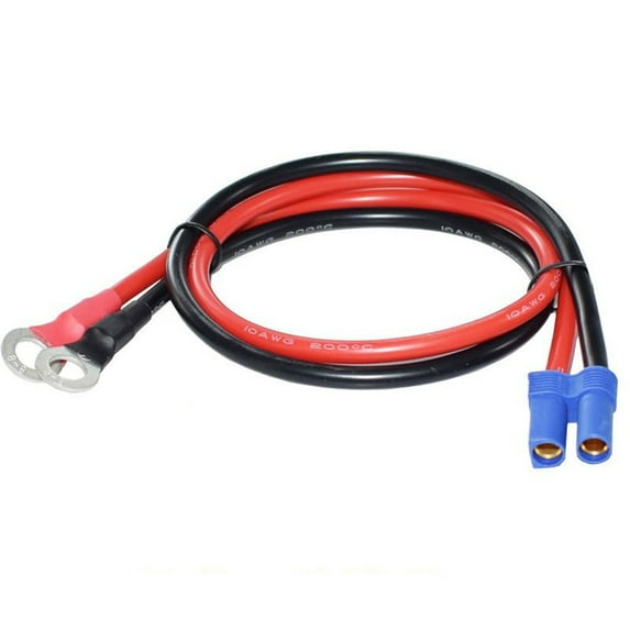 GLFILL 1Pcs Copper Cord Ec5 Plug To O Type Terminal Cable Car Battery Jump Starter