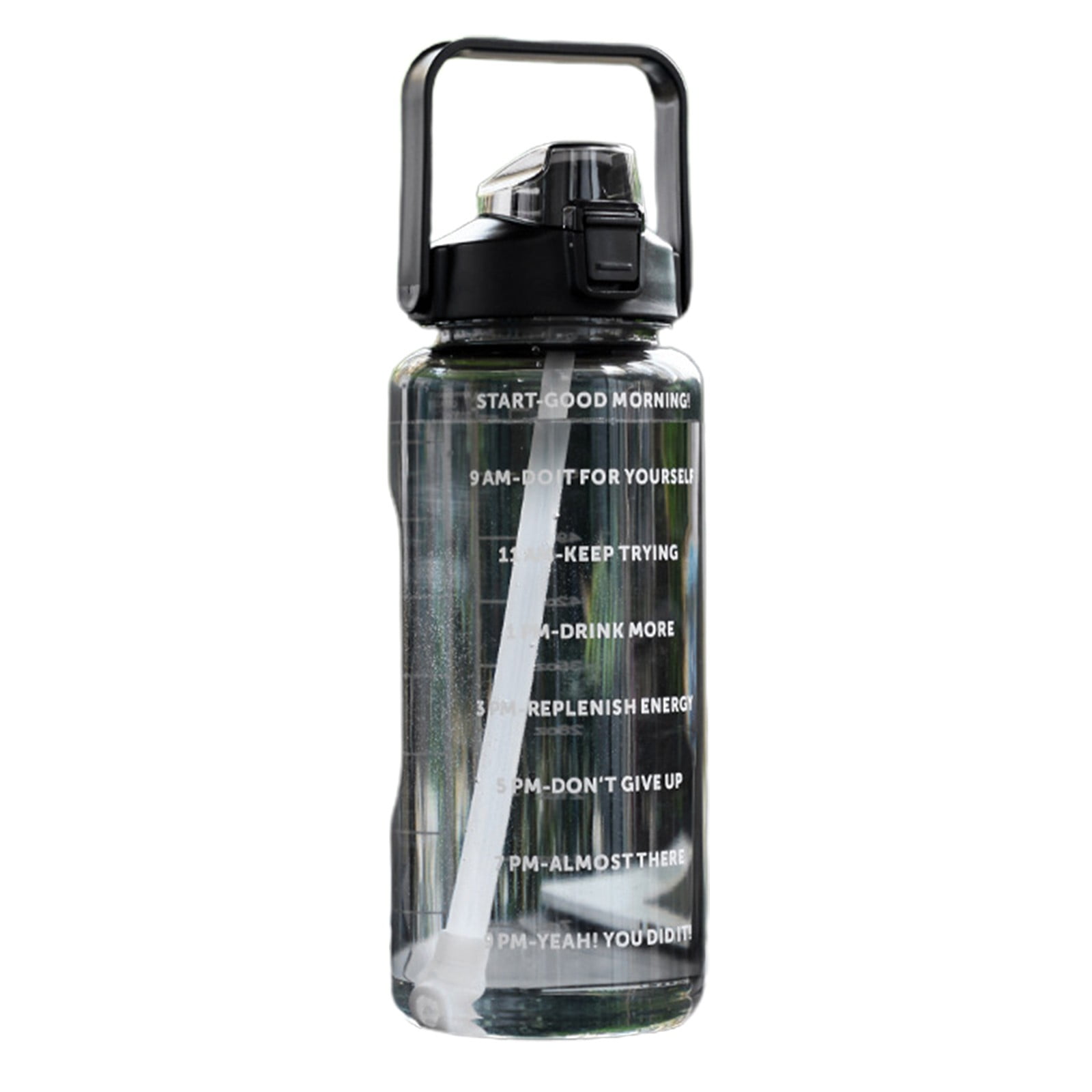 GLFILL 2 Liter Sports Water Bottle With Straw Men Women Fitness