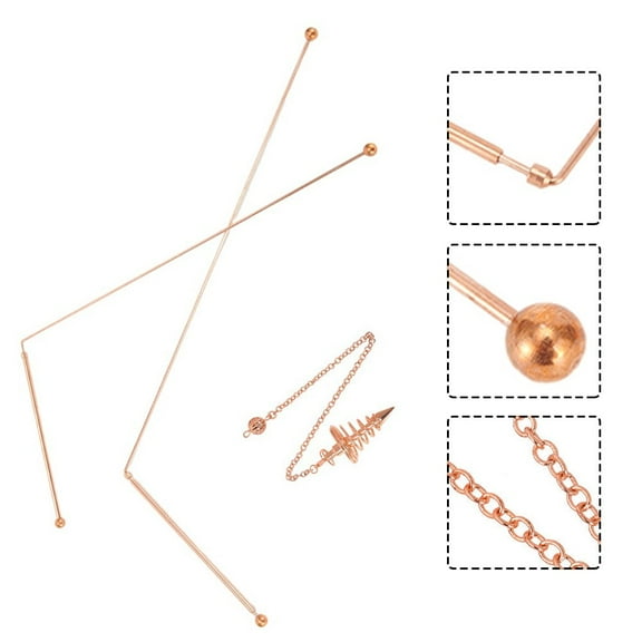 GLFILL 2 Sticks Detector Rod Copper Probe For Water Treasure Finding Metal Probing Tool