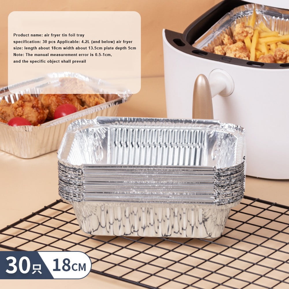 GLFILL 30PCS BBQ Aluminum Foil Grease Drip Pans Recyclable Grill Catch