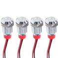 thumbnail image 1 of GLFILL 4 Pcs 10mm LED Indicator Light 12-24V Waterproof Signal Light Metal Panel Light White, 1 of 8