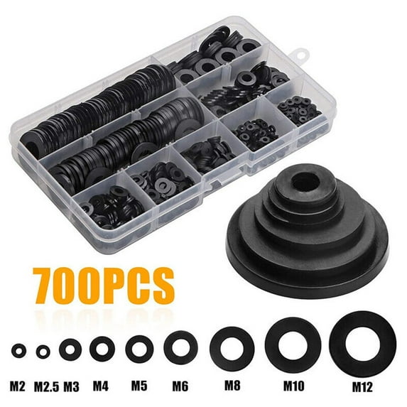 GLFILL 700X Nylon Rubber Flat Ring Washer Seal Hose Gaskets Metric Bolt Srew Kit M2-M12